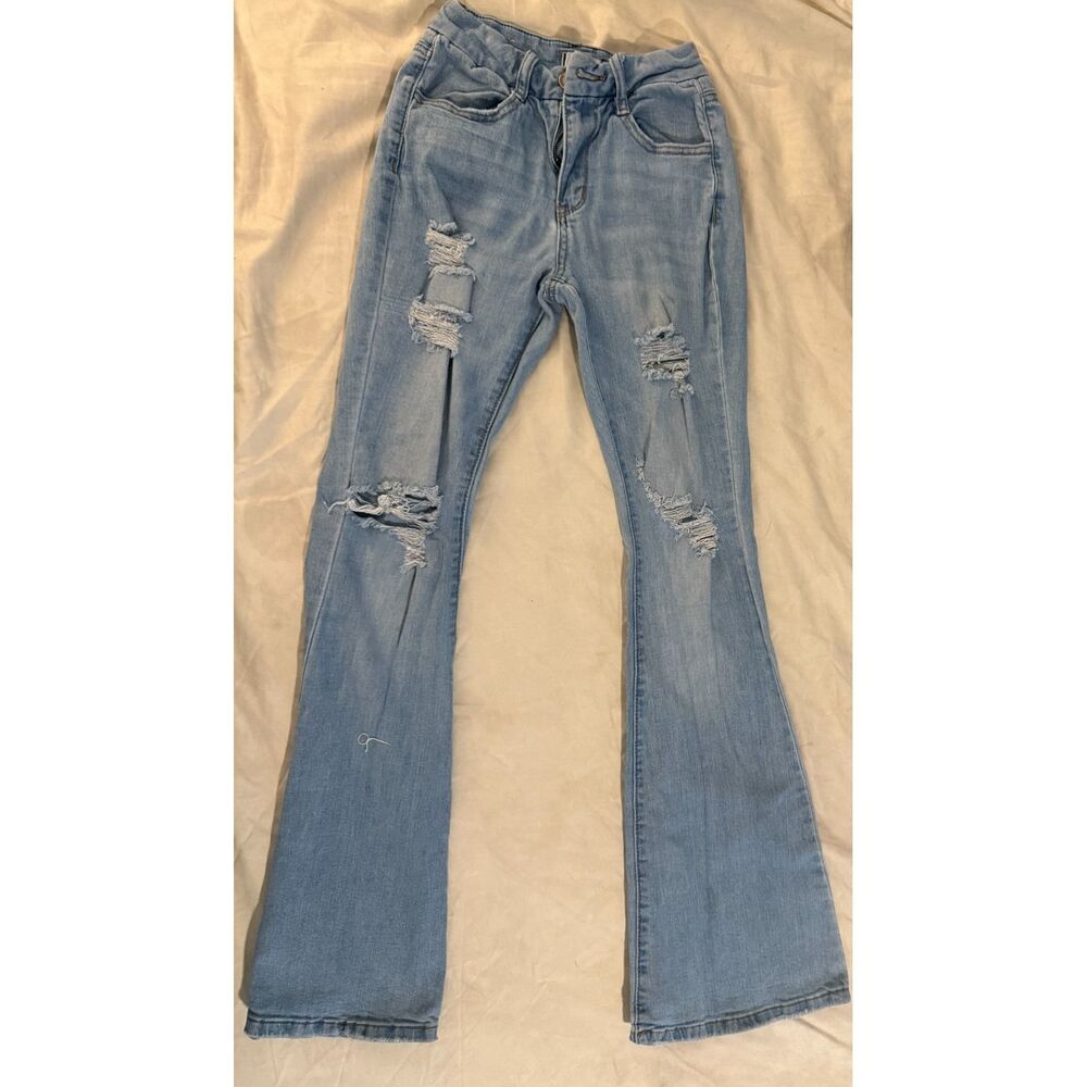 Rue 21 Women High Rise Flare Jeans Size 0 MINT CONDITION/NO FLAWS